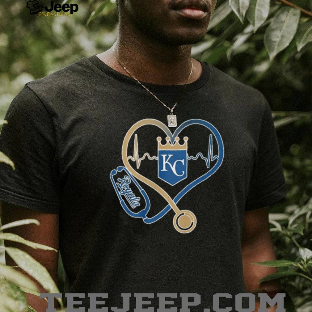 Kansas City Royals Stethoscope Heartbeat Nurse & Medical Fan T Shirt