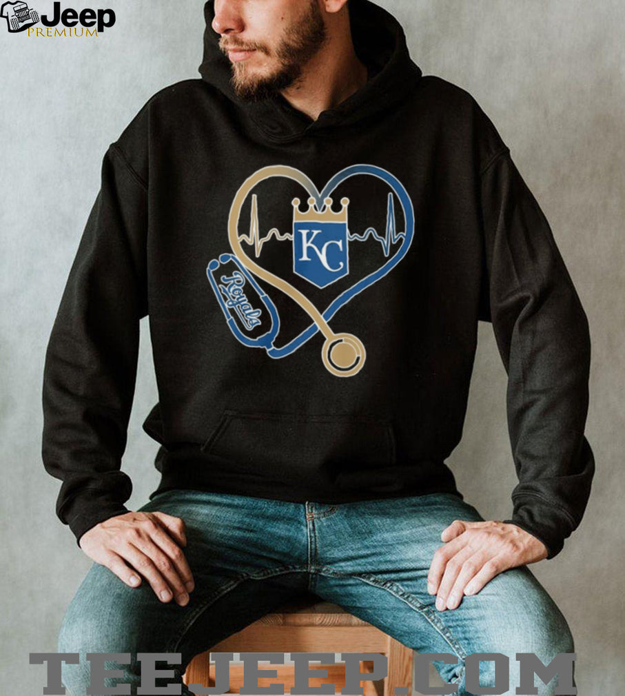 Kansas City Royals Stethoscope Heartbeat Nurse & Medical Fan T Shirt