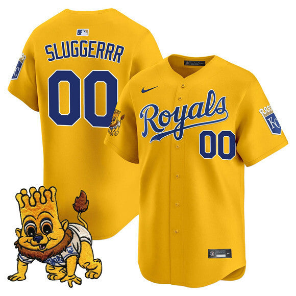 Kansas City Royals Active Player Custom Gold Sluggerrr Patch Vapor Limited Stitched