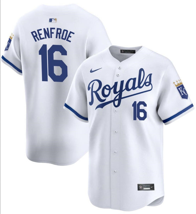 Kansas City Royals #16 Hunter Renfroe White 2024 Home Limited Cool Base Stitched