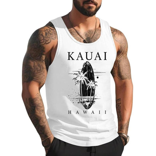 Kauai Hawaii Surf Vintage Surf Surfer Unisex Tank Top, Cotton, Size S-3XL