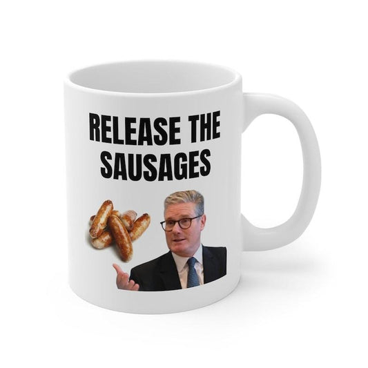 Keir Starmer Mug Funny Politics Gift Release the Sausages Labour Party Novelty 11oz 15oz