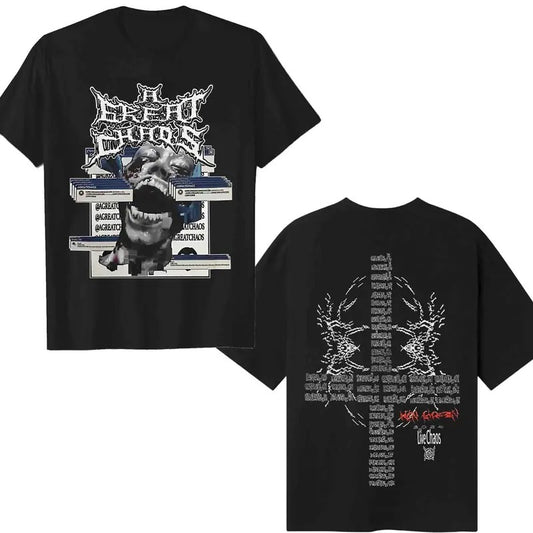 Ken Carson A Great Chaos Merch Tour  T-shirt, Vintage 90s style top clothing, Unisex graphic Streetwear shirts