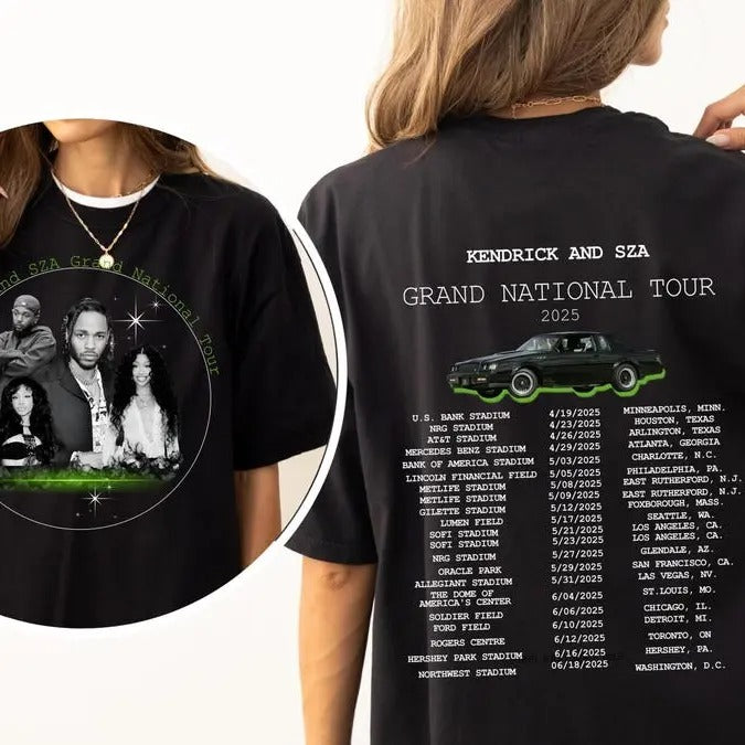 Kendrck & SZA Grand National Tour 2025 Gildan Unisex T-Shirt, Perfect Gift for all Hip Hop Fans, Unisex Cotton For Men Women