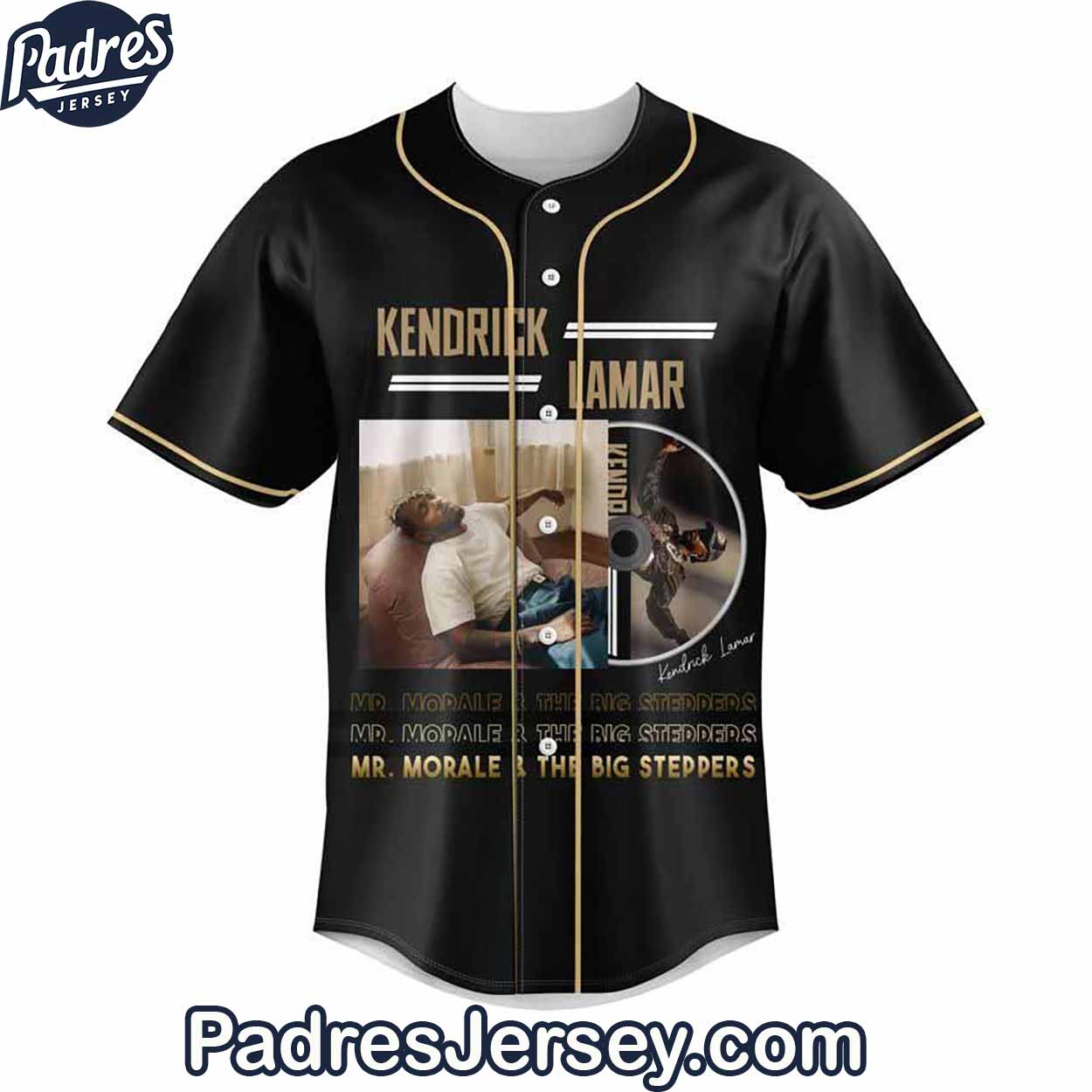 Kendrick Lamar Black Baseball Jersey Outfit - Padres Jersey Oasis: Elevate Your Baseball Style Game T-Shirts,... (Image 2)