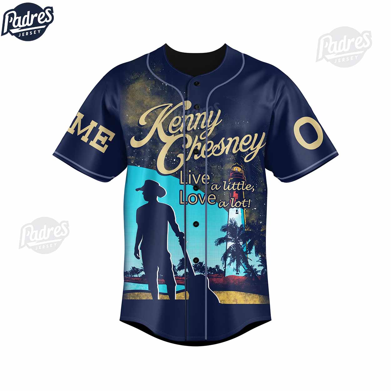 Kenny Chesney Live A Little Vacation Custom Baseball Jersey - Padres Jersey Oasis: Elevate Your Baseball Style Game