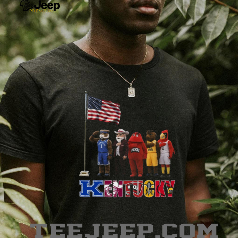 Kentucky College Sports Mascots Patriotic US Flag Salute Coffee T Shirt