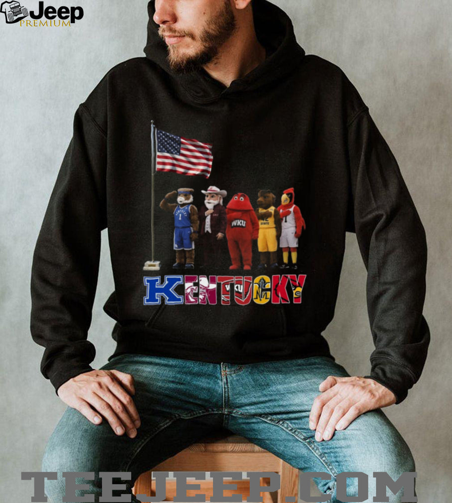 Kentucky College Sports Mascots Patriotic US Flag Salute Coffee T Shirt