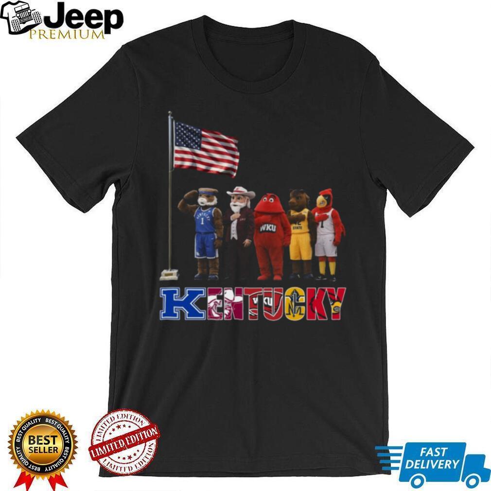 Kentucky College Sports Mascots Patriotic US Flag Salute Coffee T Shirt