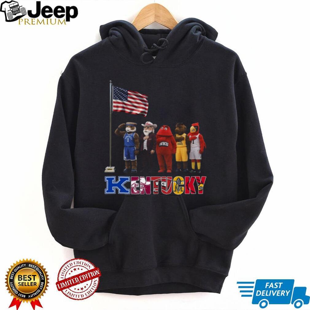 Kentucky College Sports Mascots Patriotic US Flag Salute Coffee T Shirt