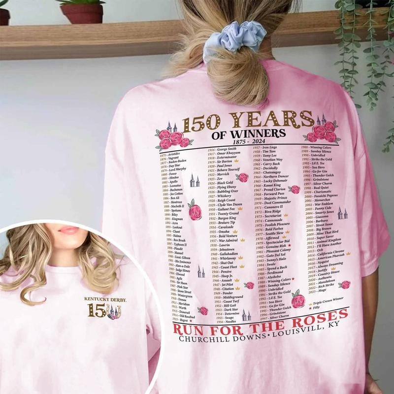 Kentucky Derby 150th Anniversary Comfort Color Shirt, Kentucky Derby Flowers Tee, Derby Horse Racing, Gift for Derby Fan