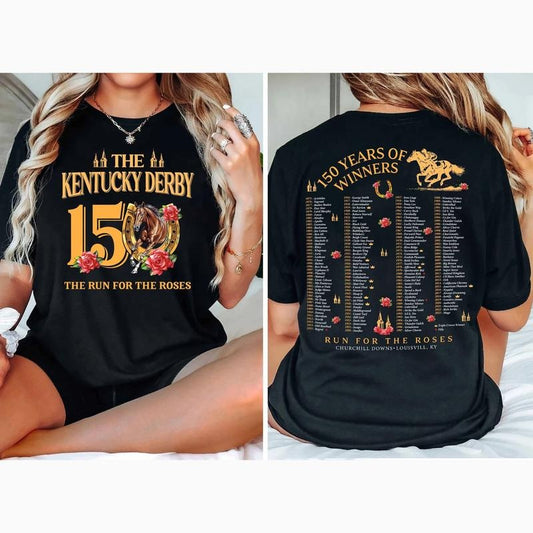 Kentucky Derby Color Art Shirt, Comfort Colors T Shirt, Celebrating 150 Years KY Derby Shirt, Kentucky Horse Racing Weekend, Color Derby 150 Years Of Winners Tee
