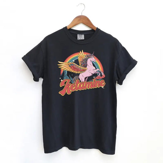 Ketamine Rainbow Tshirt, Funny Comfort Colors Shirt, Unicorn lover Horse Ketamine Shirt Fit Top