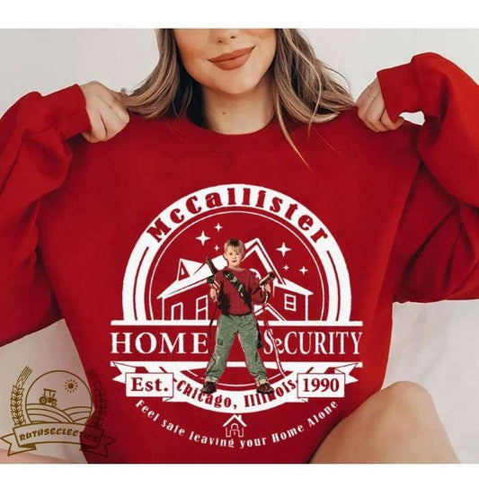 Kevin McCal-lister Home Security Sweatshirt, Christmas 90s Movie , Kevin Christmas Sweater, Funny Kevin Home Sweatshirt, Xmas Gifts