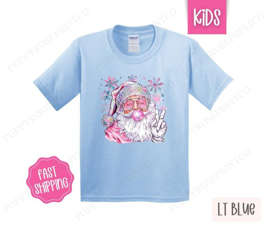 Kids Christmas Shirt - Santa Bubble Tshirt - Youth Holiday Tee Gildanstyle{n002}2