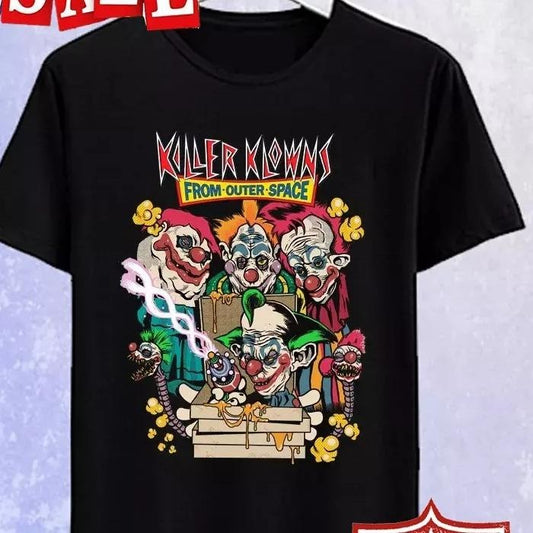 Killer Klowns From Outer Space Horror Movie Men's Black T-shirt Size S-5XL