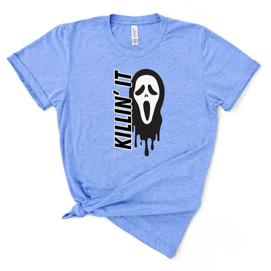 Killin' It Funny Halloween Themed T-shirt  - Women's T-Shirt - Soft & Breathable Cotton, Unisex Sizing - Fit