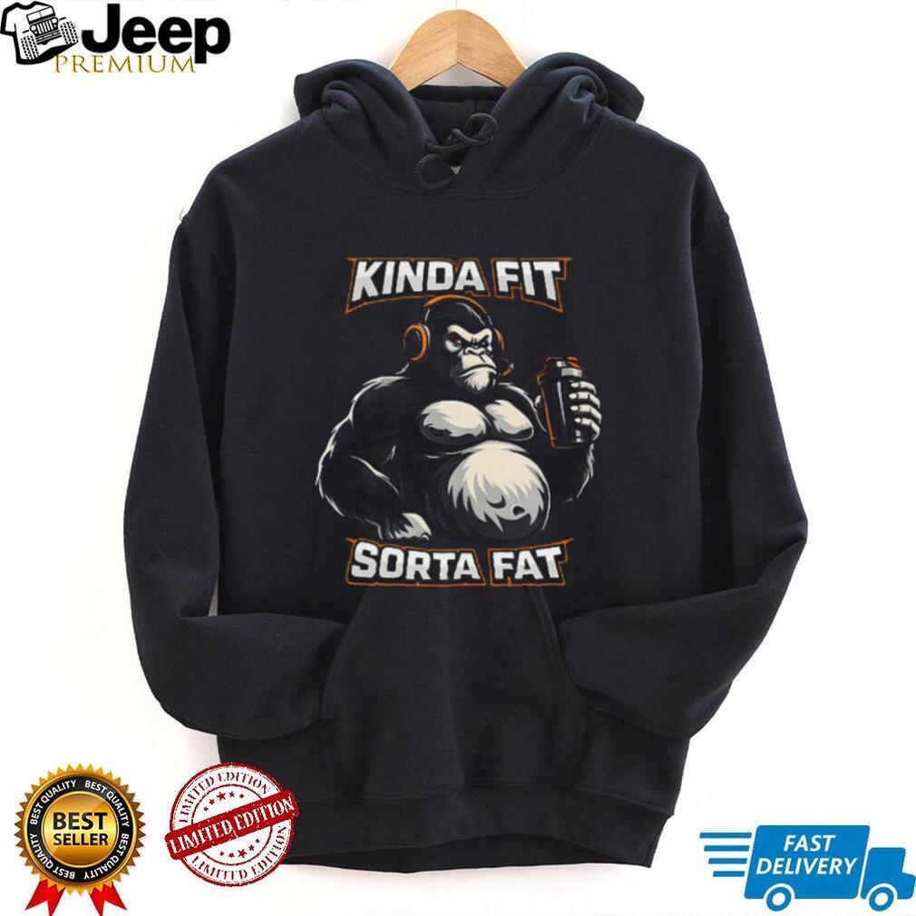 Kinda Fit Sorta Fat Gorilla Protein Shaker Gym T Shirt