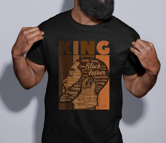 King Father Shirt, Black Father Shirt, Black History, Father Melanin African American Dad Men Shirt, Father's Day Gift
