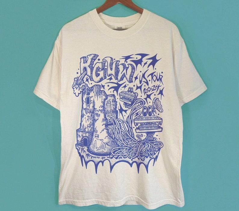 King Gizzard US 2024 Tour Shirt, King Gizzard & The Lizard Wizard Booktok tees, KGLW Live Booktok tees, Handmade Oversized Screen print