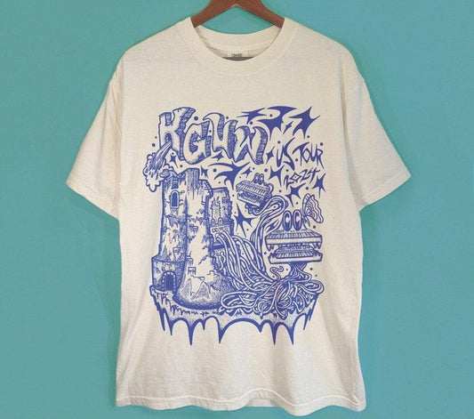King Gizzard US 2024 Tour Shirt, King Gizzard & The Lizard Wizard Booktok tees, KGLW Live Booktok tees, Handmade Oversized Screen print