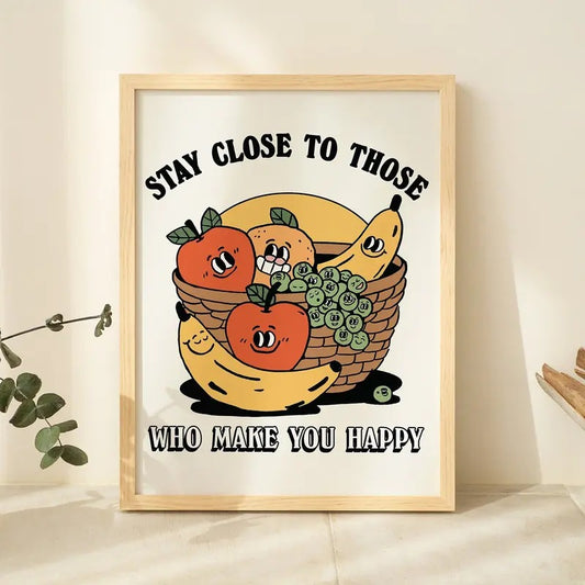 Kitchen Wall Print, Retro Fruits Illustration, Vintage Kettle 70s Poster, Food Wall Decor, Large Art Print, Poster Prints No Frame, Gifts For Her Art Prints, Wall Art Home Decor, Wall Art Prints, Gifts For Birthday Christmas Xmas Landscape Ornaments