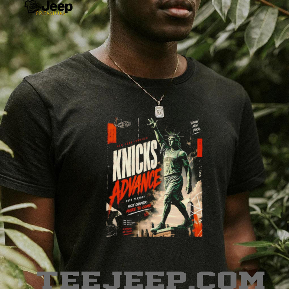Knicks Advance 2024 Playoff New York Liberty Statue T Shirt