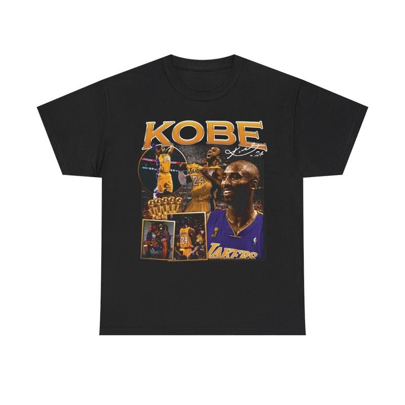 Kobe Inspired Vintage Graphic Tee Casual Cotton Menswear Top Man Tshirt