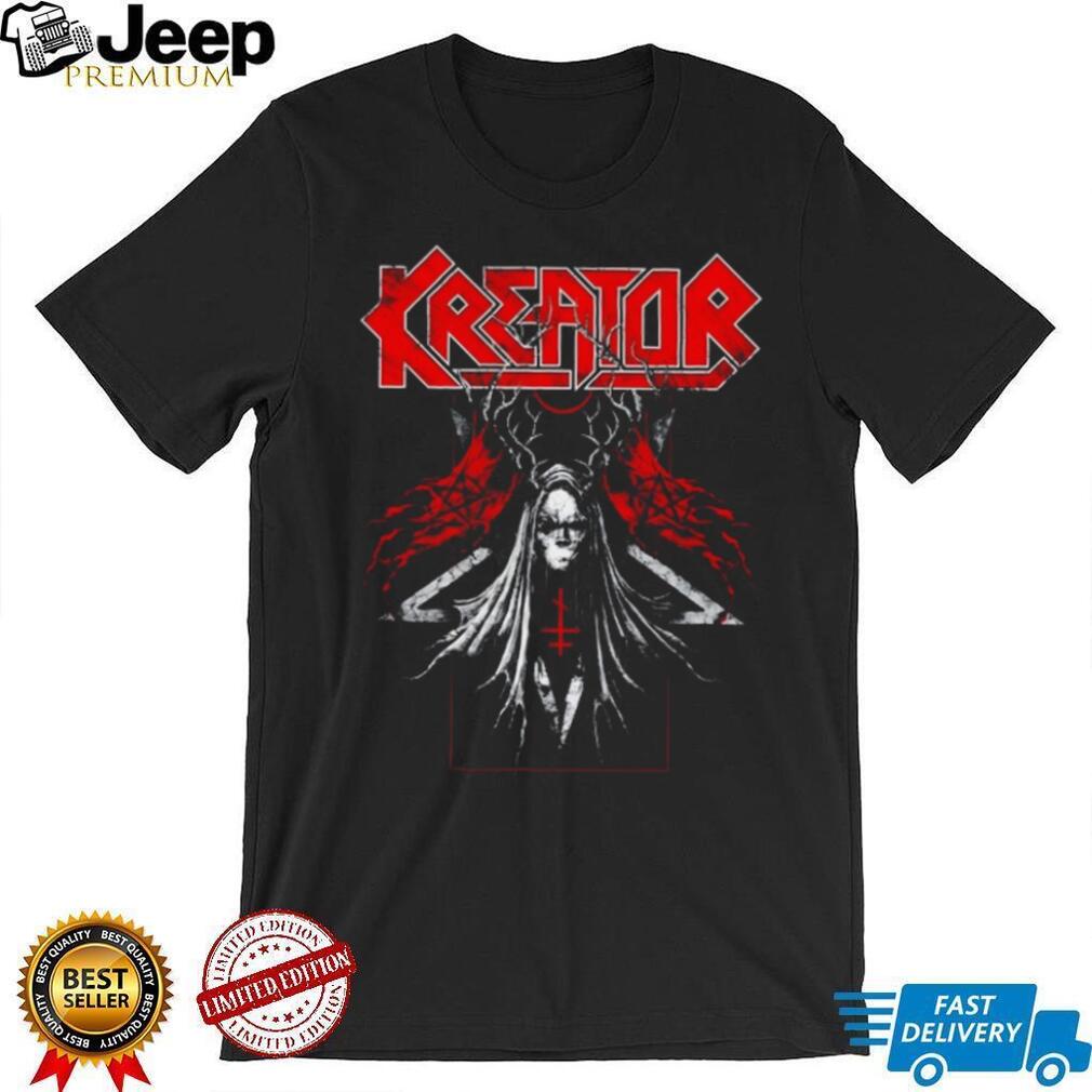 Kreator Band Deer Skull Pentagram Dark Thrash Metal T Shirt