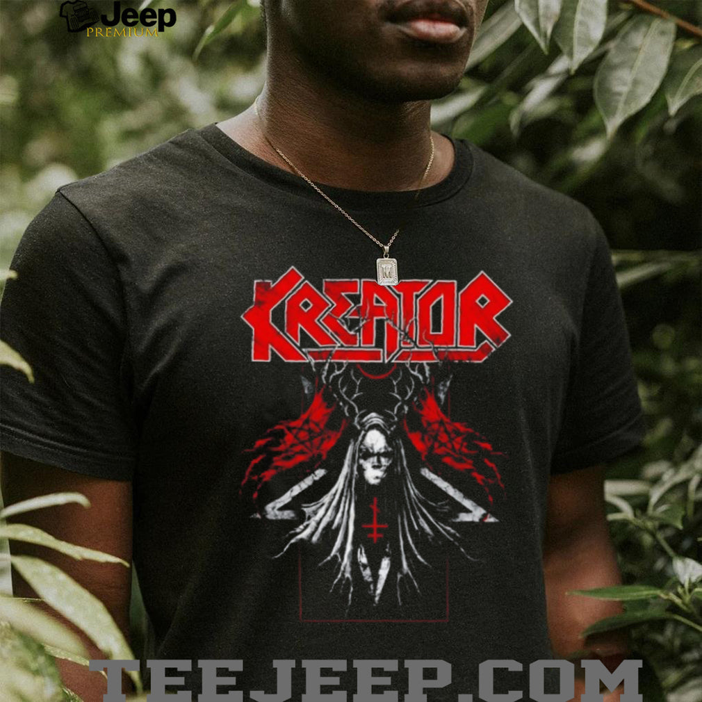 Kreator Band Deer Skull Pentagram Dark Thrash Metal T Shirt