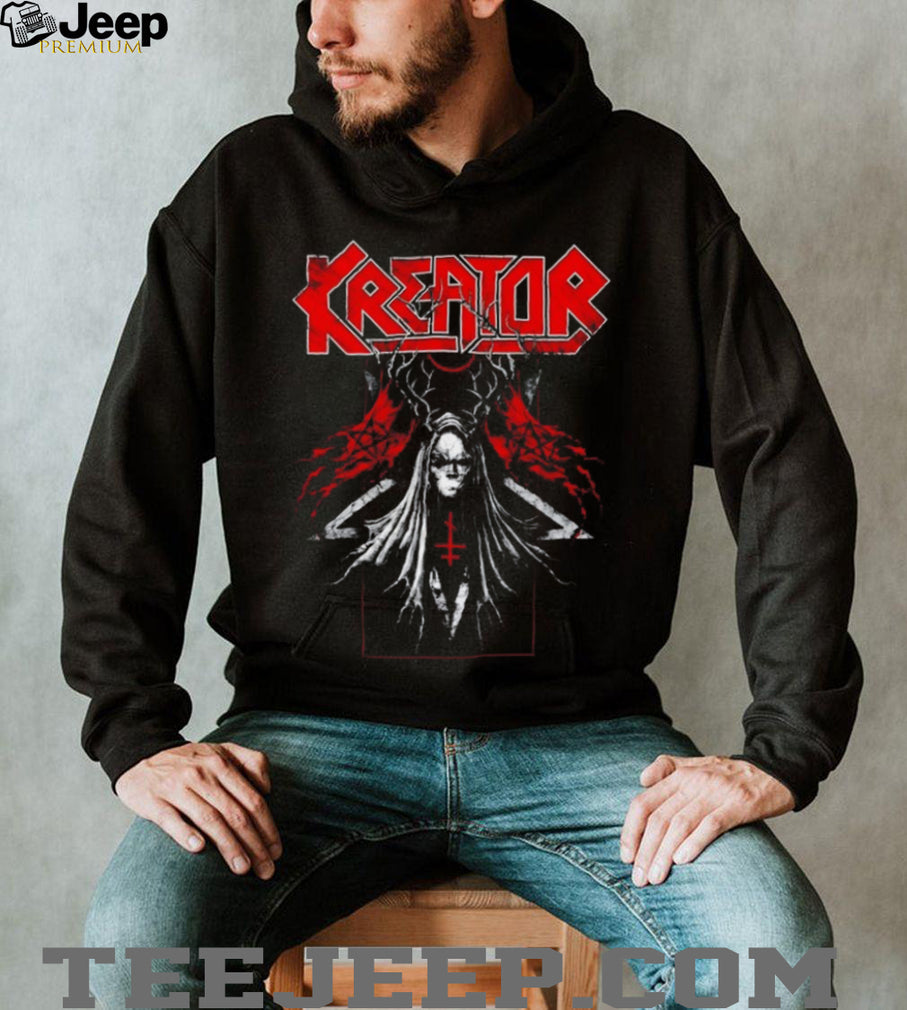Kreator Band Deer Skull Pentagram Dark Thrash Metal T Shirt