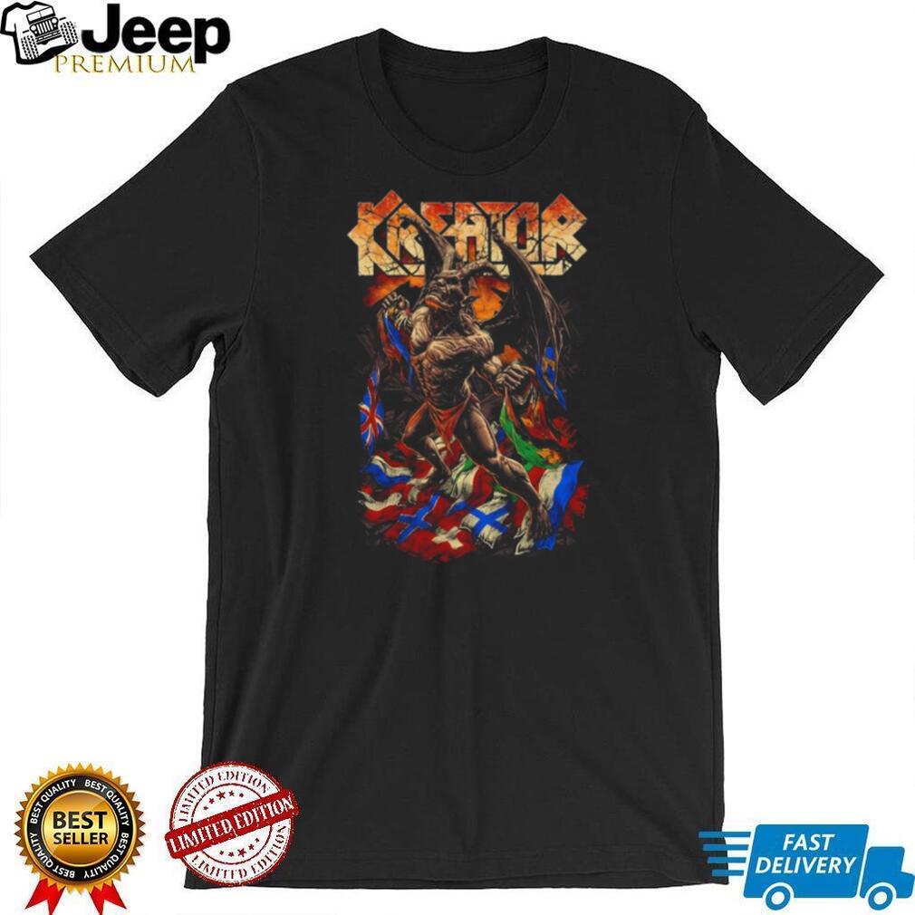 Kreator Band Winged Demon International Flags Metal T Shirt