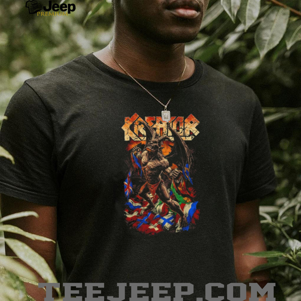Kreator Band Winged Demon International Flags Metal T Shirt