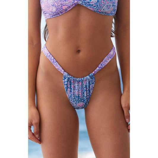 Kulani Kinis Women's Lilac Moon Ruched Thong Bikini Bottom T-Shirts, Hoodie, Sweatshirt | WearSparks.com