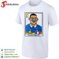 Kylian Mbappé France soccer player caricature collectible card shirt