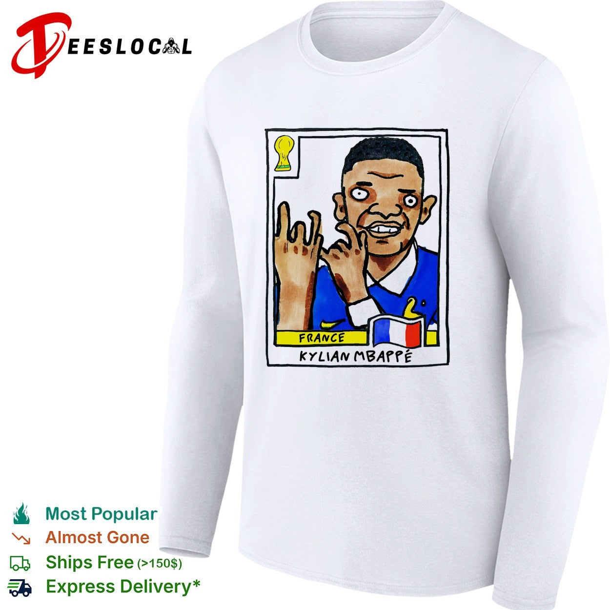 Kylian Mbappé France soccer player funny pose collectible card shirt