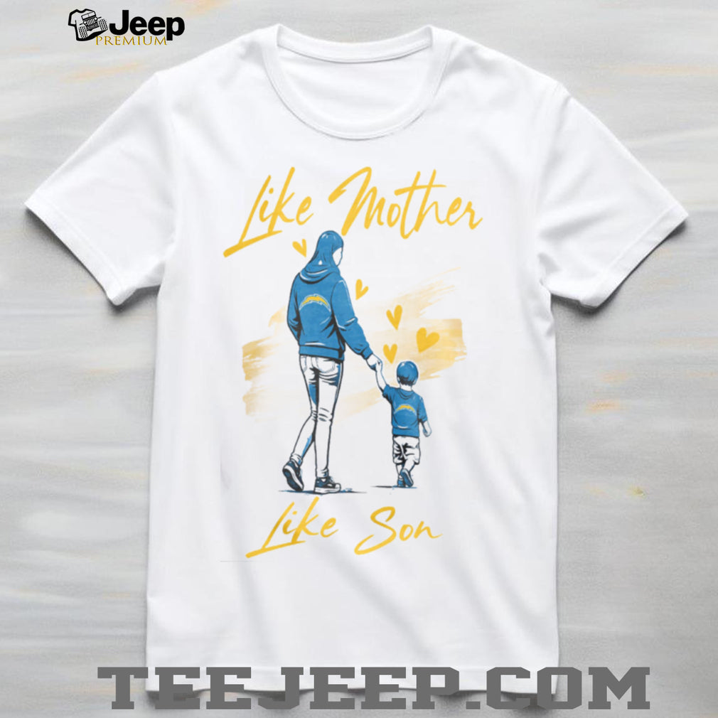 LA Chargers Mom Life T Shirt Powder Blue & Gold Football Mom T Shirt