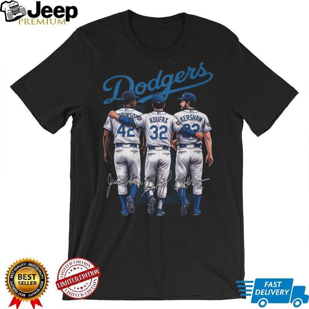 LA Dodgers Pitching Legends Jackie Robinson Koufax Kershaw T Shirt