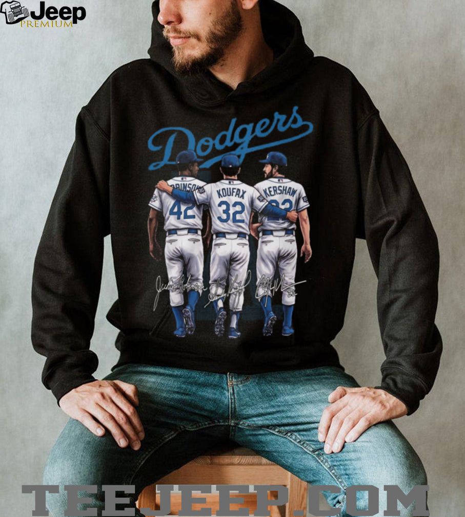 LA Dodgers Pitching Legends Jackie Robinson Koufax Kershaw T Shirt