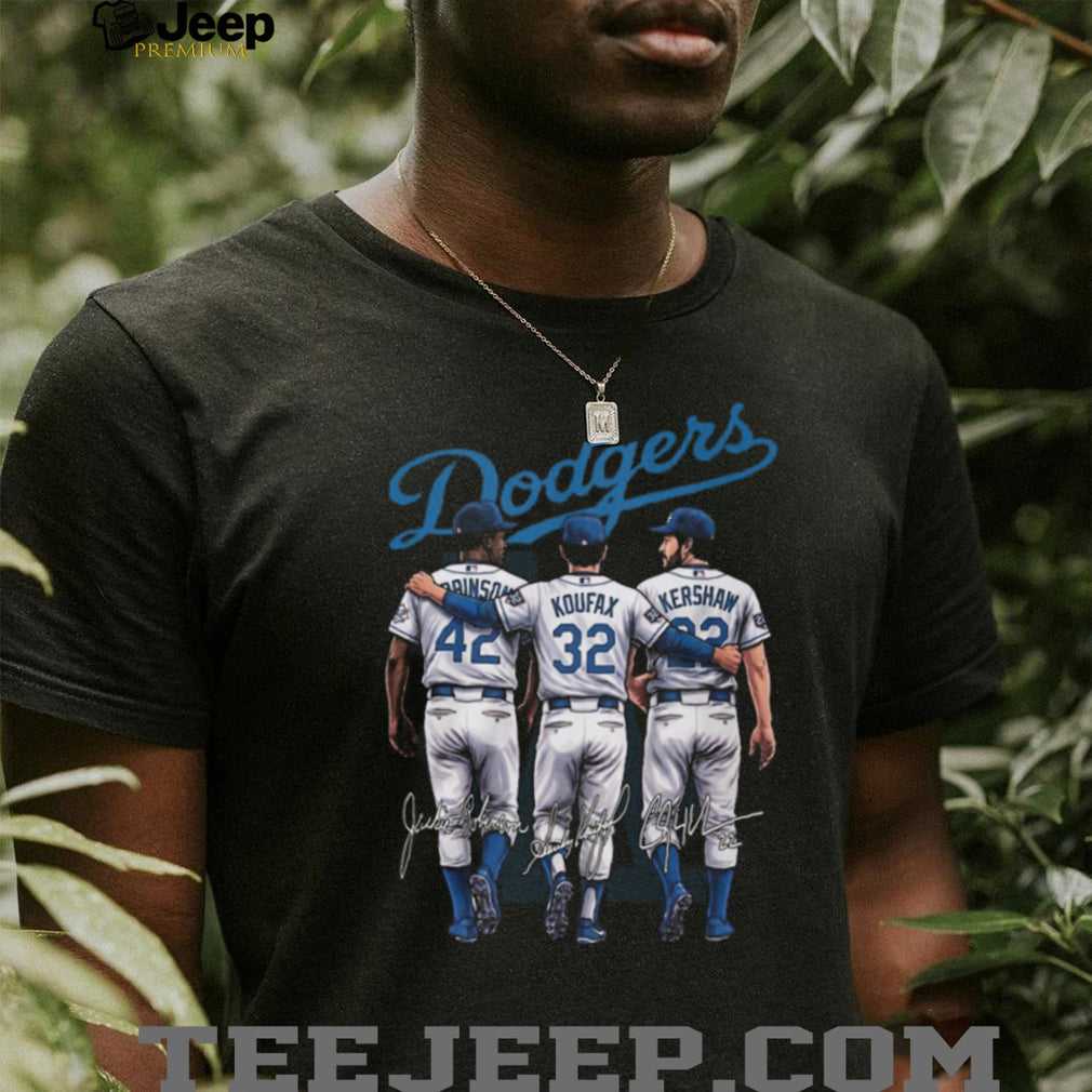 LA Dodgers Pitching Legends Jackie Robinson Koufax Kershaw T Shirt