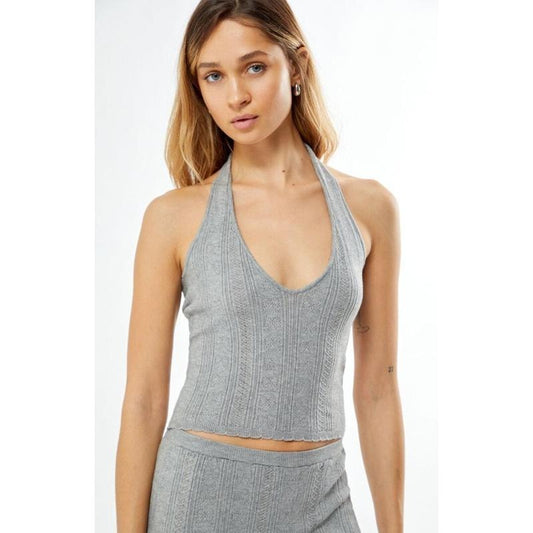 LA Hearts Women's Bow Pointelle Sweater Tank Top