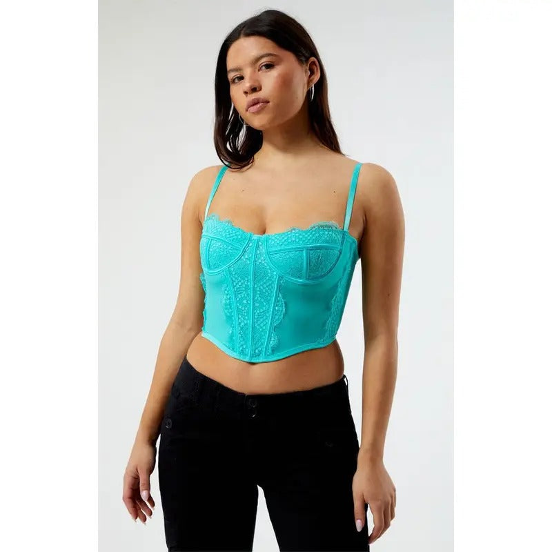LA Hearts Women's Lace Trim Mesh Corset Topstyle{n002}2 T-Shirts, Hoodie, Sweatshirt | WearSparks.com