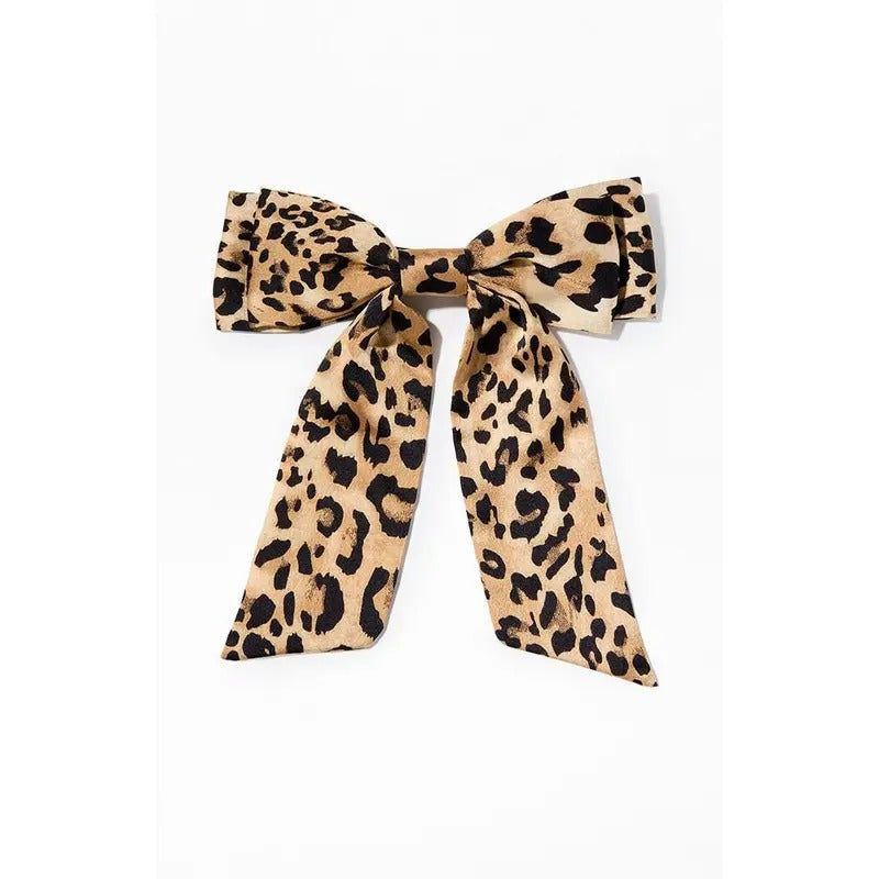 LA Hearts Women's Leopard Double Bow Barrette