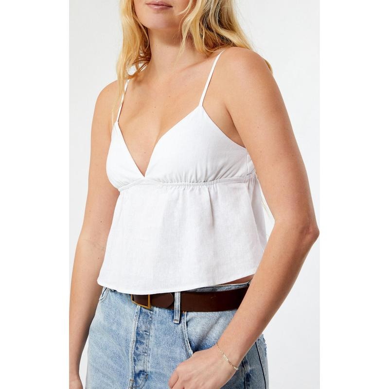 LA Hearts Women's Linen V-Neck Babydoll Tank Top T-Shirts, Hoodie, Sweatshirt | WearSparks.com