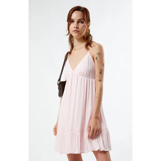 LA Hearts Women's Trim V-Neck Babydoll Dressstyle{n002}2