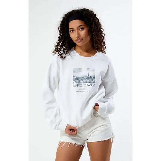 PS / LA Women's Eiffel Tower Crew Neck Sweatshirt