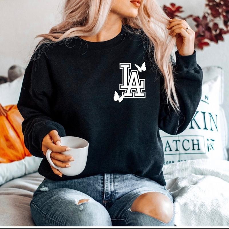 LA with butterflies crewneck sweatshirt T-Shirts, Hoodie | WearSparks.com