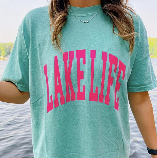 LAKE LIFE T-SHIRT, OVERSIZED LAKE SHIRT, SUMMER T-SHIRT, COTTON CASUAL SUMMER SHIRT Comfort Fabric