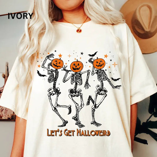 LET'S GET HALLOWEIRD SHIRT, Spooky Season Shirt, Summerween shirt, Comfort Colors Halloween Shirt, Casual Shirt Unisex, Halloween Clothing, Graphic Halloween Apparel, Casual Cotton T-shirt, Unisex Halloween