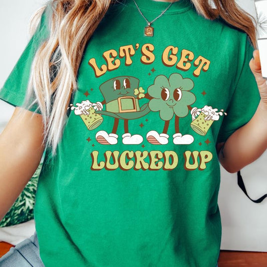 LET'S GET LUCKED UP SHIRT (COMFORT COLORS T-SHIRT, CASUAL SHIRT UNISEX, HOLIDAY SHIRT, ST. PATTYS DAY) Comfortable Fit
